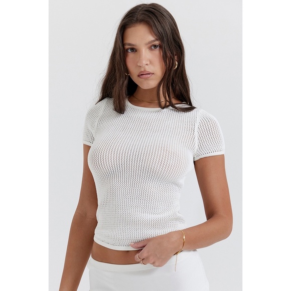 NEW House of CB Yves Knit Top White Small - Picture 4 of 17